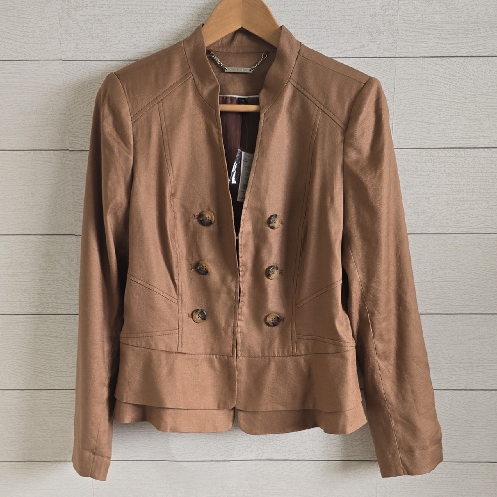 NWT White House Black Market Brown Double-Breasted Blazer